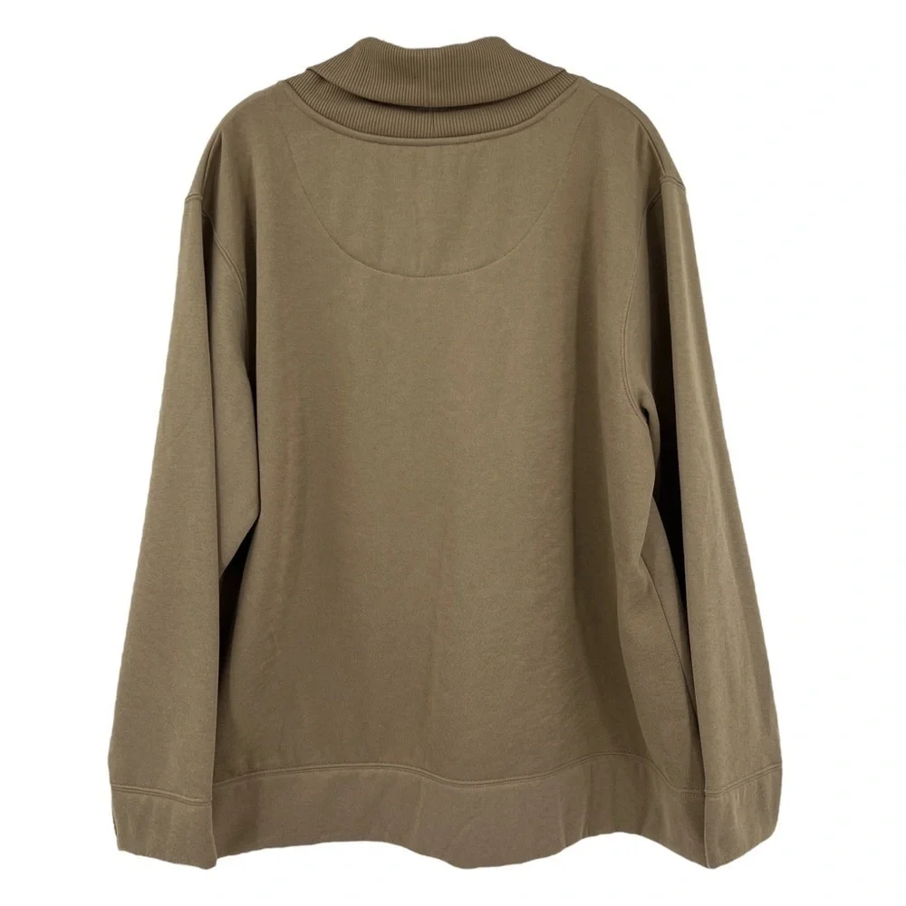 Bobby Brooks pull over fleece lined sweatshirt size 2 XL tan and white New - Picture 2 of 8